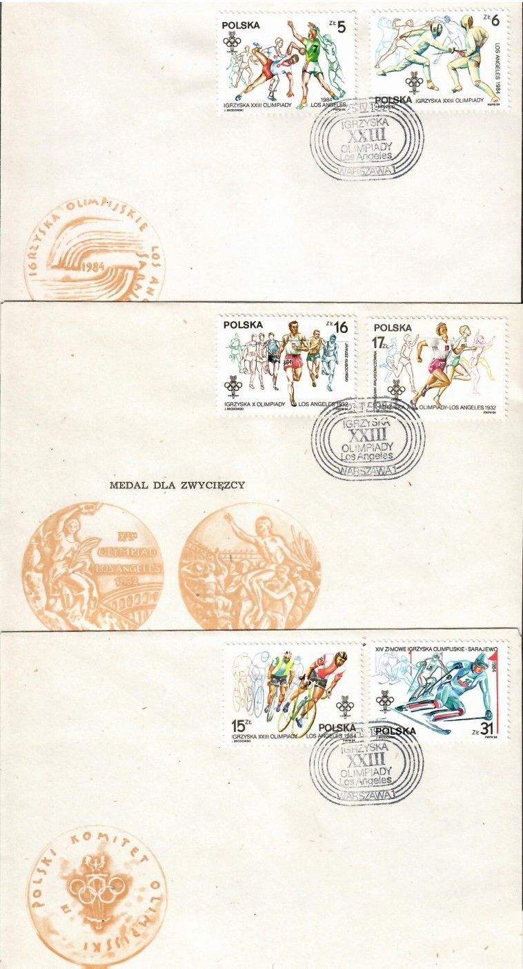 Znaczek Polska 1984 Mi 2913-2918 Fi 2765-2770 FDC