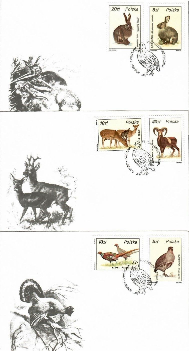 Znaczek Polska 1986 Mi 3019-3024 Fi 2871-2876 FDC