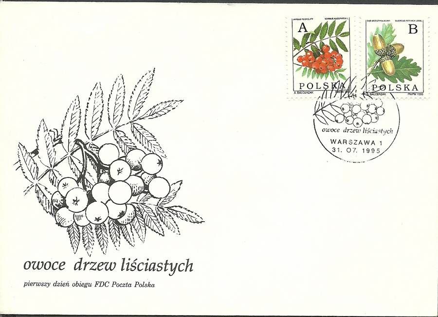 Znaczek Polska 1995 Mi 3549-3550 Fi 3401-3402 FDC