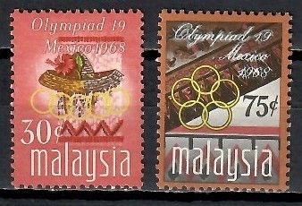 Znaczek Malezja 1968 Mi 53-54 Czyste **