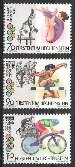 Znaczek Liechtenstein 1996 Mi 1129-1131 Czyste **