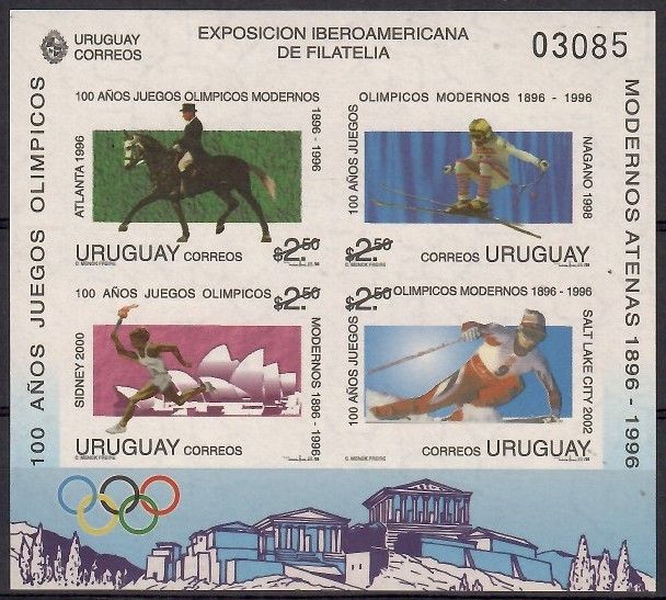 Znaczek Urugwaj 1996 Mi ged bl 70 Czyste **