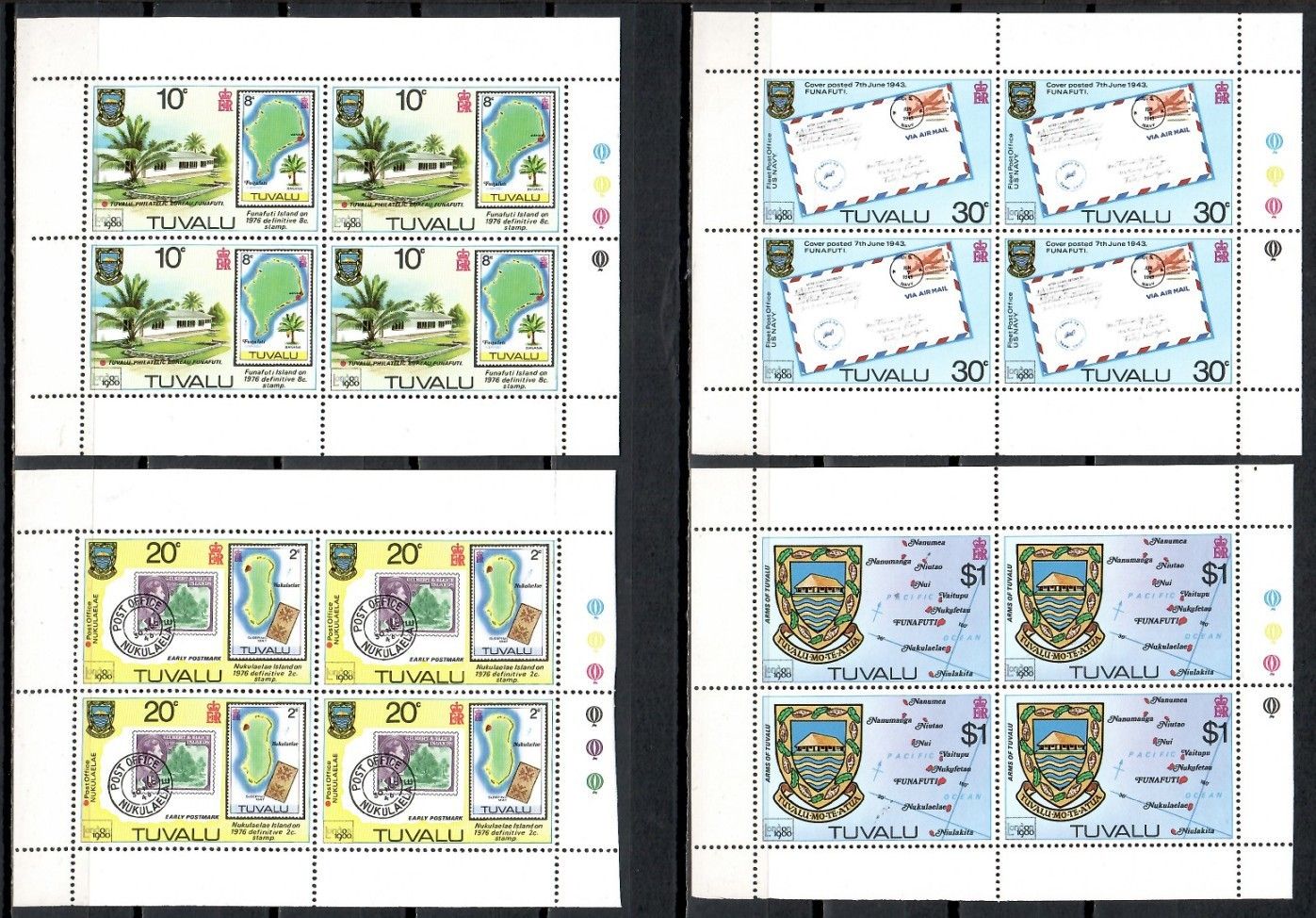 Znaczek Tuvalu 1980 Mi 120-123 Czyste **