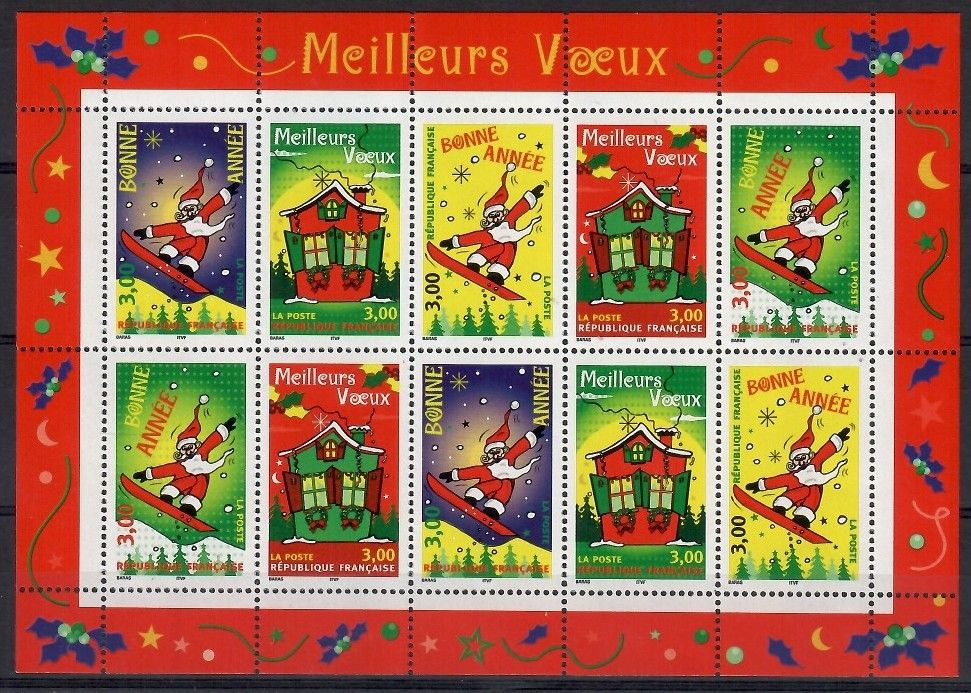 Znaczek Francja 1998 Mi ark 3343-3347 Czyste **