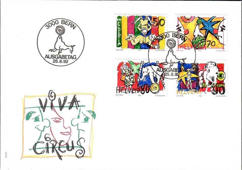 Znaczek Szwajcaria 1992 Mi 1478-1481 FDC