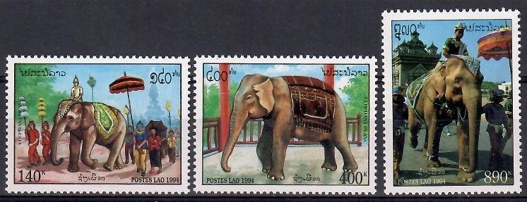 Znaczek Laos 1994 Mi 1432-1434 Czyste **