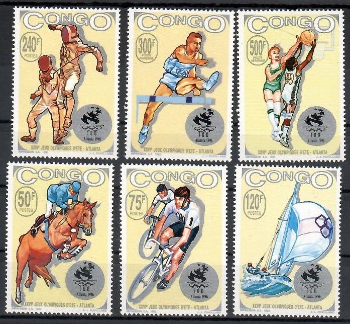 Znaczek Kongo 1993 Mi 1380-1385 Czyste **