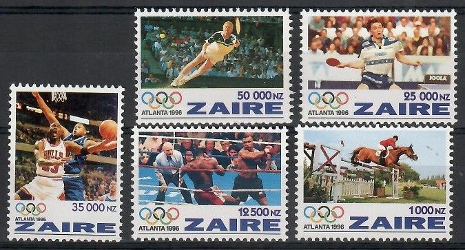 Znaczek Kongo Kinszasa / Zair 1996 Mi 1126-1130 Czyste **