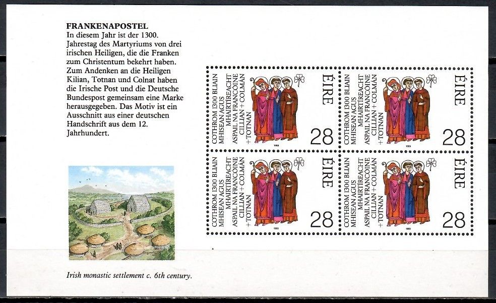 Znaczek Irlandia 1989 Mi h-blatt 683 Czyste **