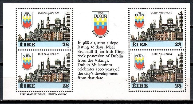 Znaczek Irlandia 1988 Mi h-blatt A642 Czyste **