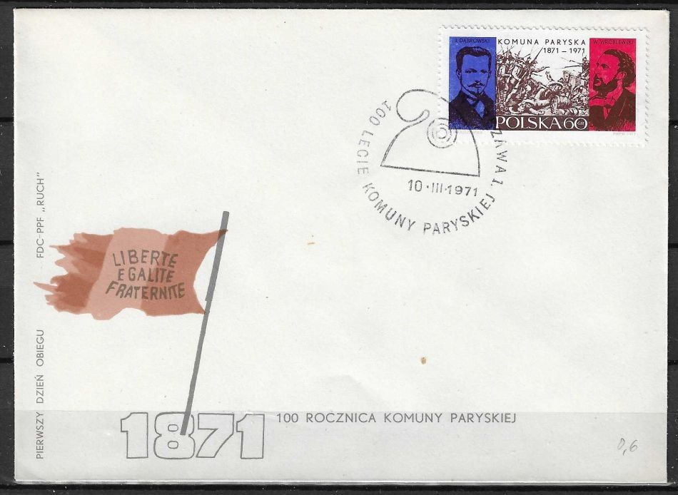 Znaczek Polska 1971 Mi 2066 Fi 1919 FDC