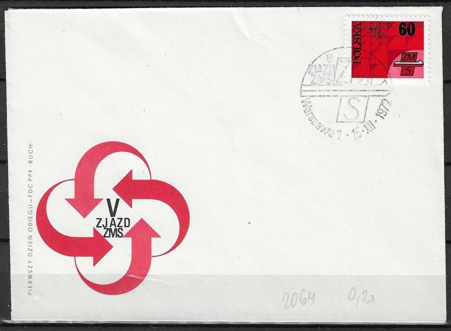 Znaczek Polska 1972 Mi 2211 Fi 2064 FDC