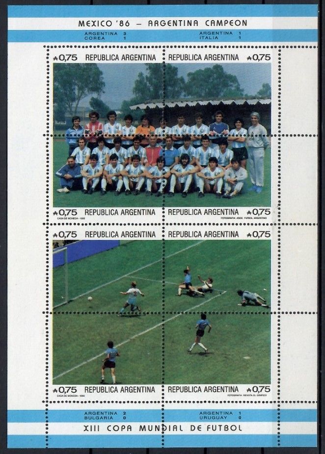 Znaczek Argentyna 1986 Mi ark 1825-1832-all414PN Czyste **