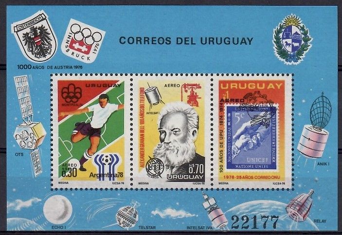 Znaczek Urugwaj 1976 Mi bl 29-all414PN Czyste **