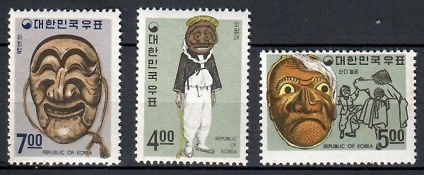 Znaczek Korea Południowa 1967 Mi 573-575 Czyste **