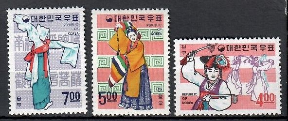 Znaczek Korea Południowa 1967 Mi 583-585 Czyste **