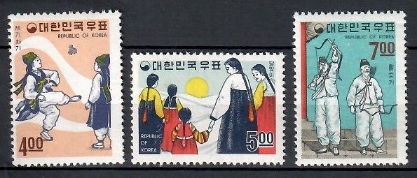 Znaczek Korea Południowa 1967 Mi 601-603 Czyste **
