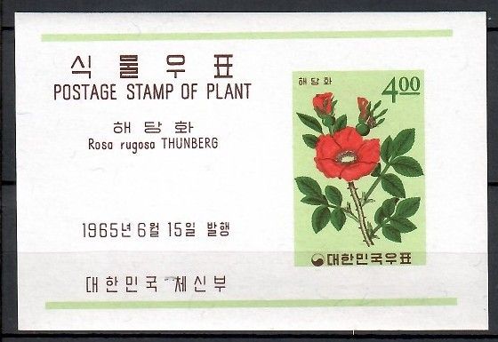 Znaczek Korea Południowa 1965 Mi bl 208 Czyste **