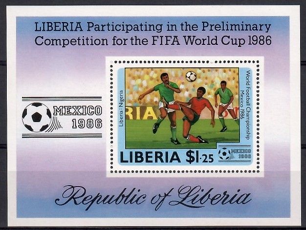 Znaczek Liberia 1985 Mi bl 109 Czyste **