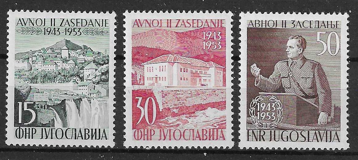 Znaczek Jugosławia 1953 Mi 735-737 Czyste **