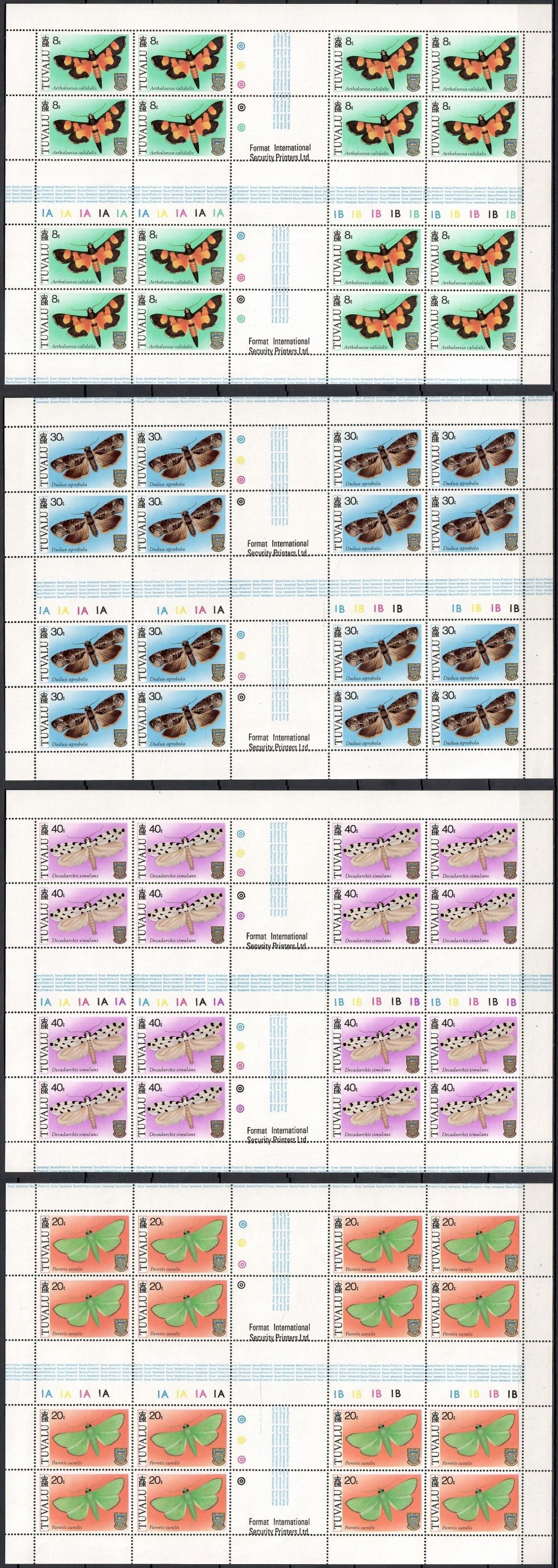 Znaczek Tuvalu 1980 Mi ark 125-128 Czyste **