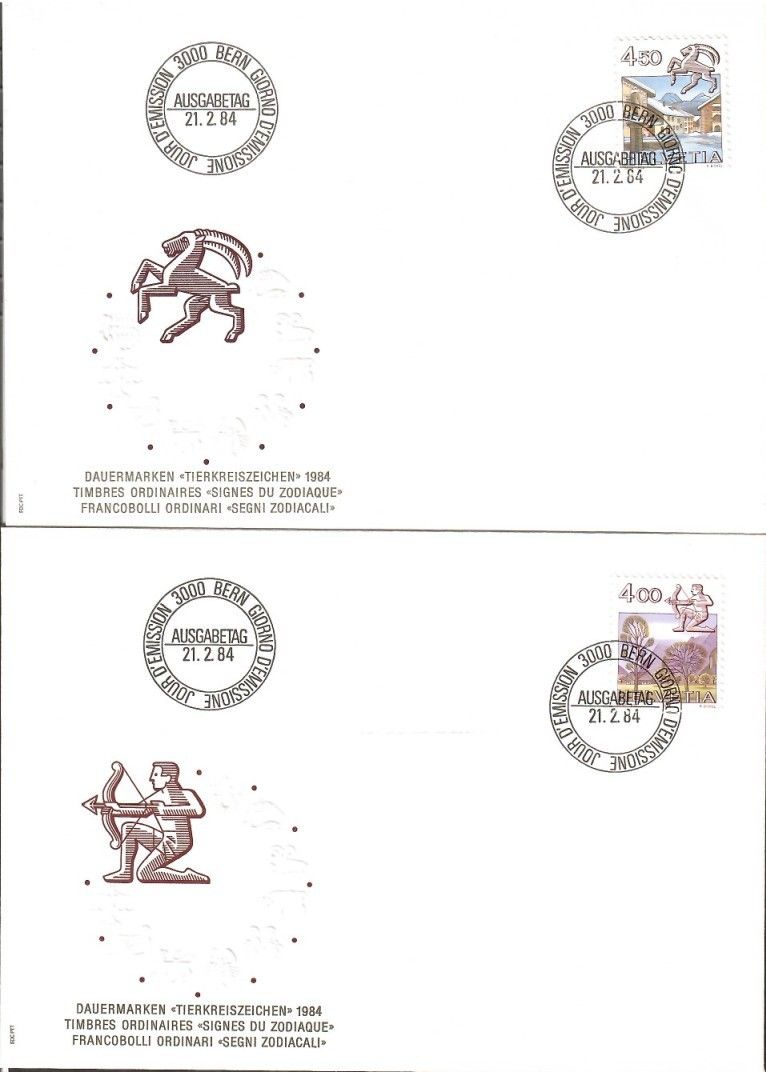 Znaczek Szwajcaria 1984 Mi 1265-1266 FDC