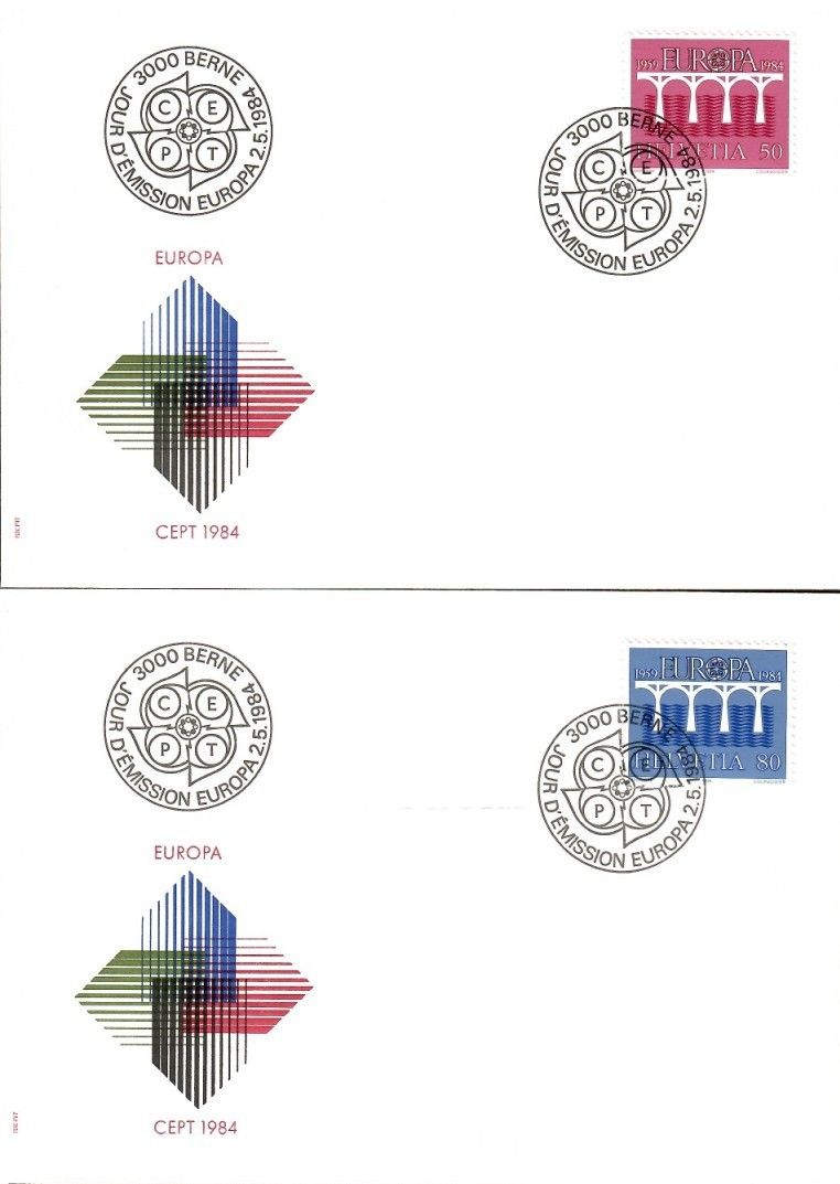 Znaczek Szwajcaria 1984 Mi 1270-1271 FDC