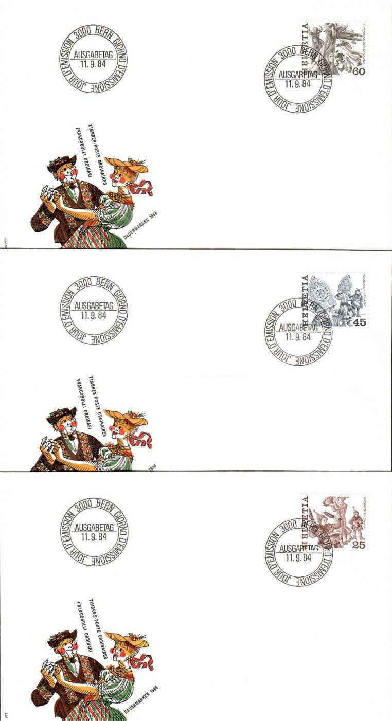 Znaczek Szwajcaria 1984 Mi 1280-1282 FDC