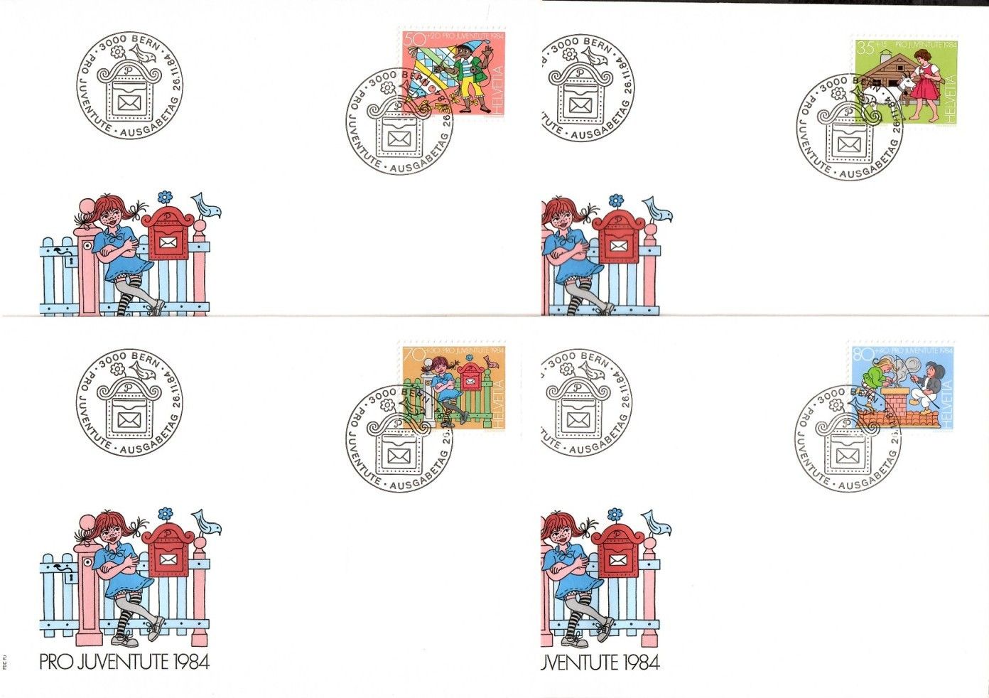Znaczek Szwajcaria 1984 Mi 1284-1287 FDC