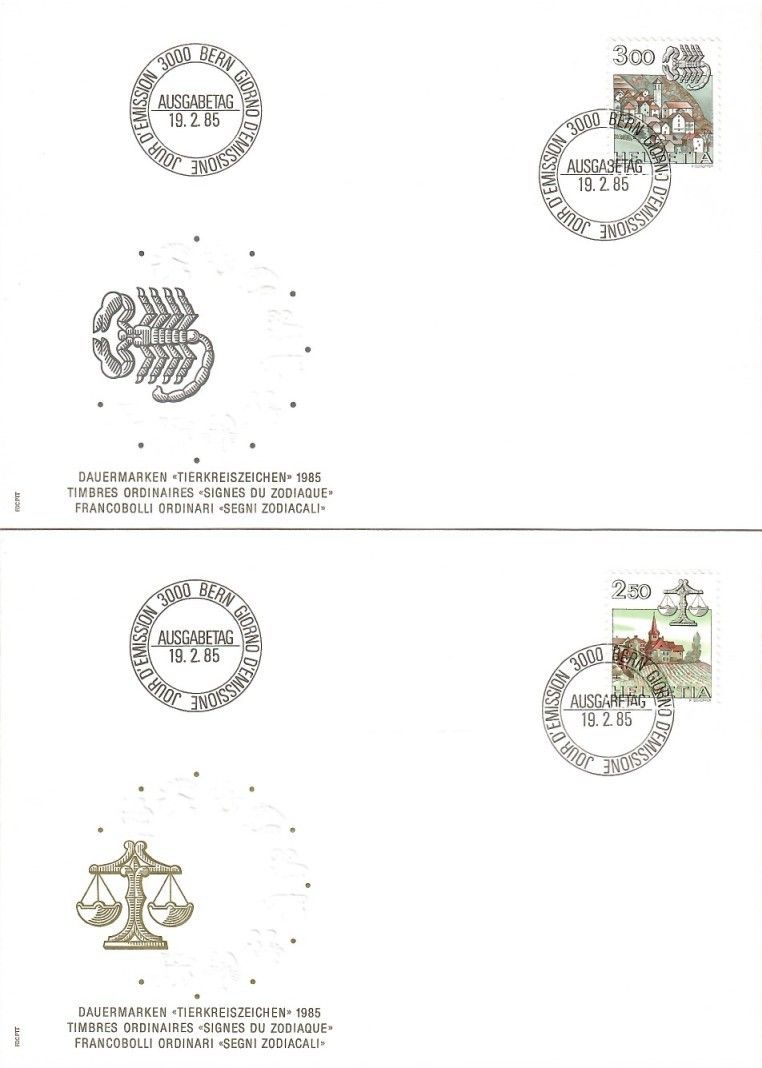 Znaczek Szwajcaria 1985 Mi 1288-1289 FDC