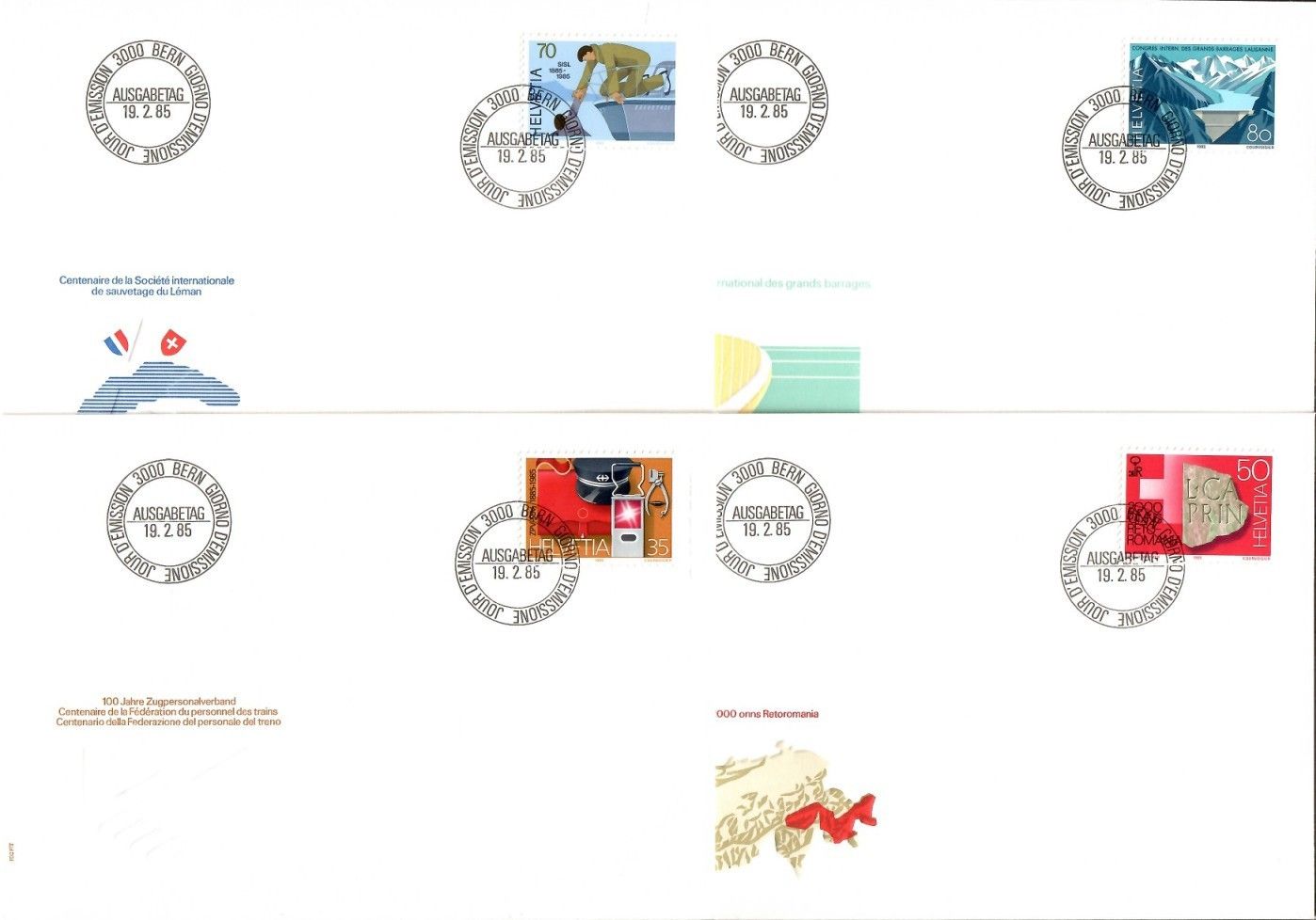 Znaczek Szwajcaria 1985 Mi 1290-1293 FDC