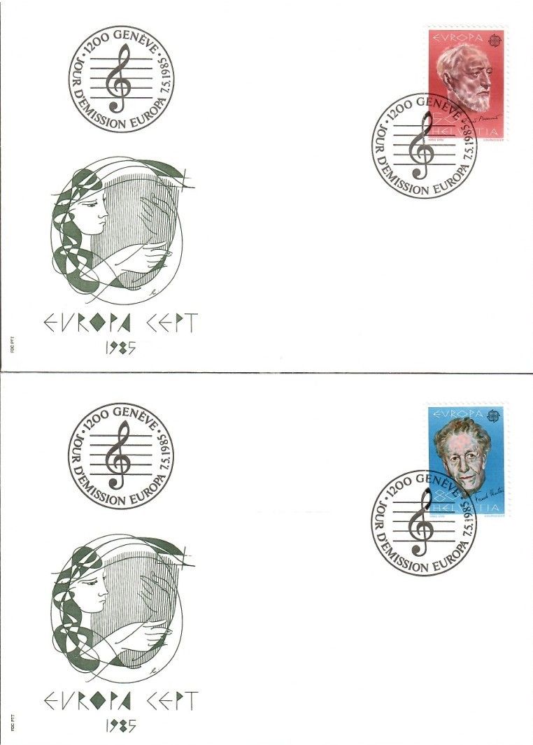 Znaczek Szwajcaria 1985 Mi 1294-1295 FDC