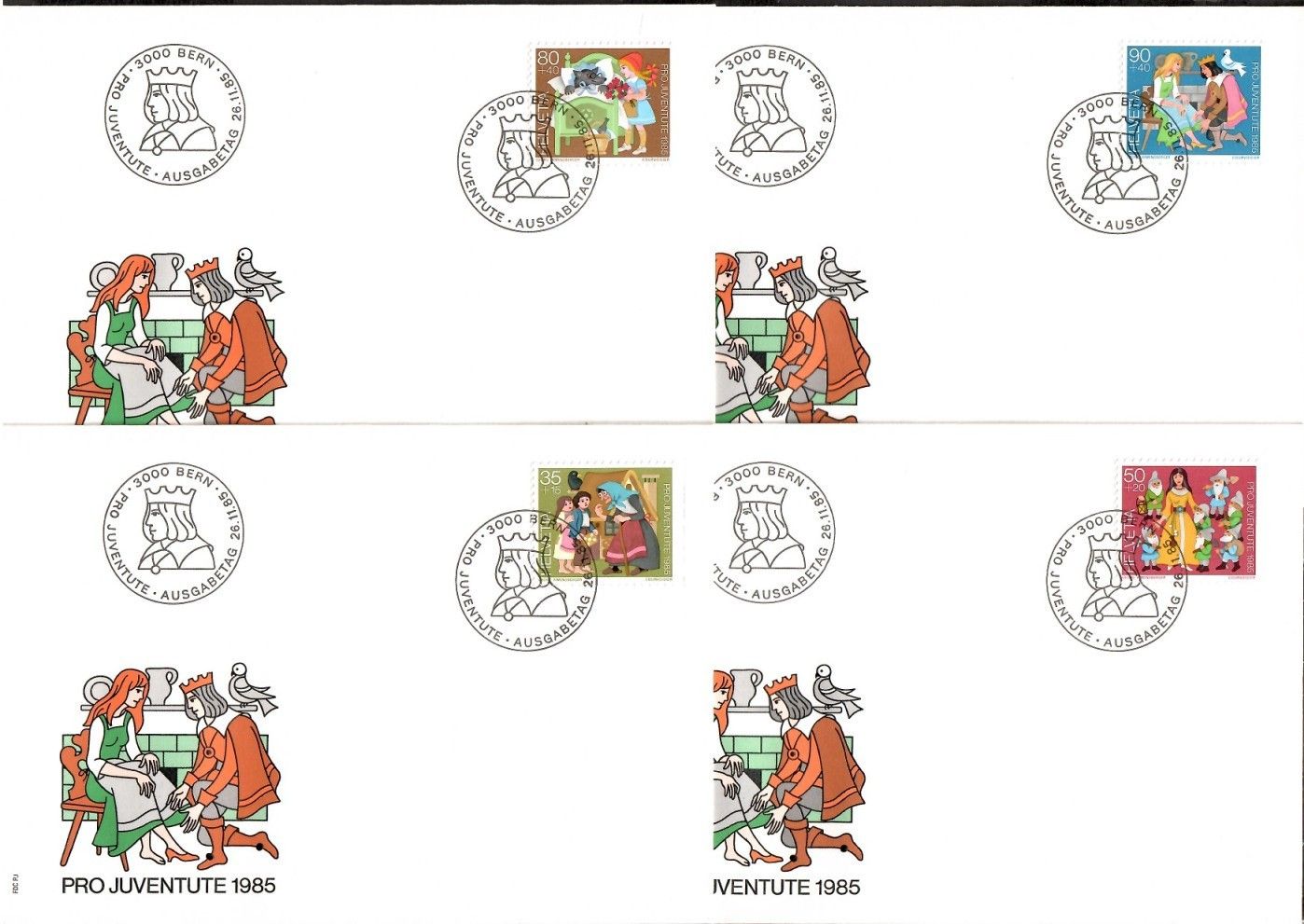 Znaczek Szwajcaria 1985 Mi 1304-1307 FDC