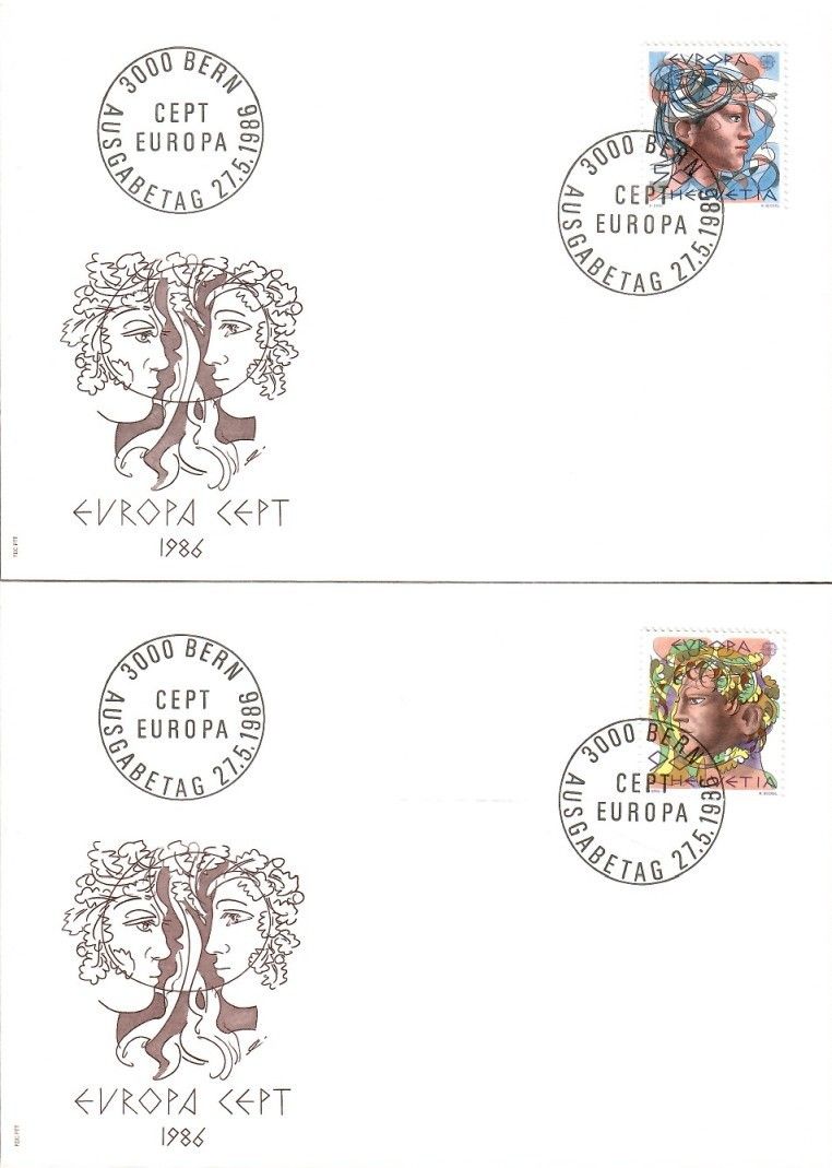 Znaczek Szwajcaria 1986 Mi 1315-1316 FDC