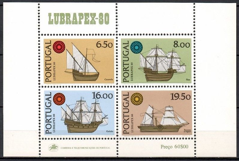 Znaczek Portugalia 1980 Mi bl 31 Czyste **