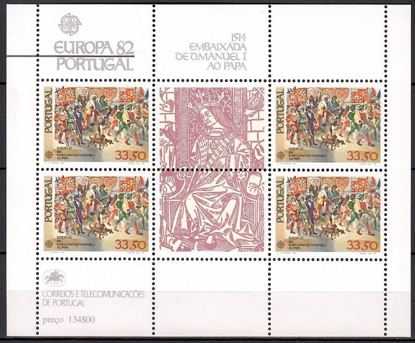 Znaczek Portugalia 1982 Mi bl 35 Czyste **