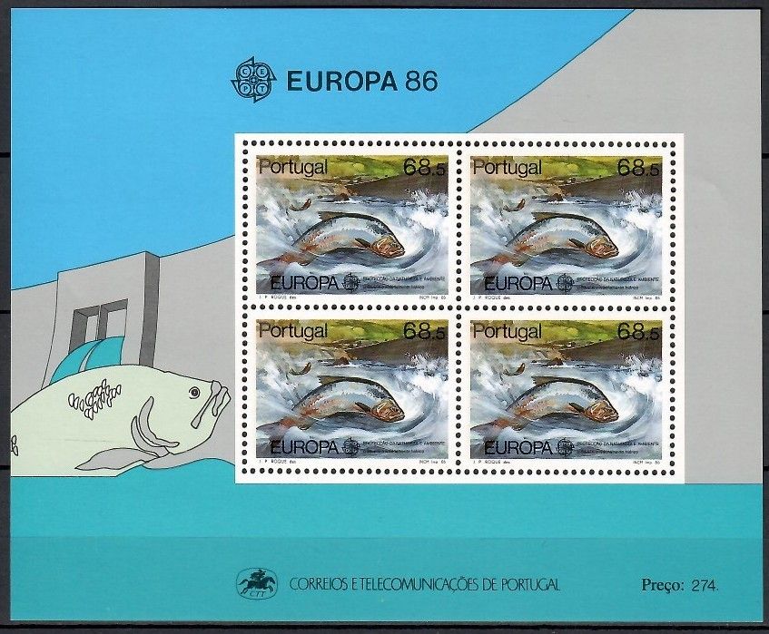 Znaczek Portugalia 1986 Mi bl 50 Czyste **
