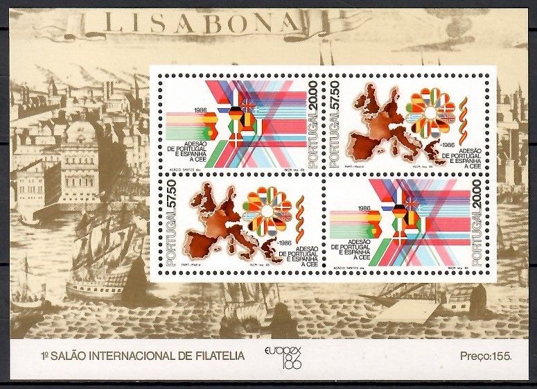 Znaczek Portugalia 1986 Mi bl 52 Czyste **