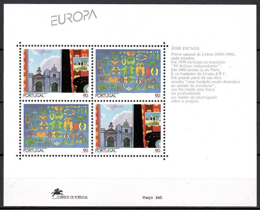 Znaczek Portugalia 1993 Mi bl 93 Czyste **