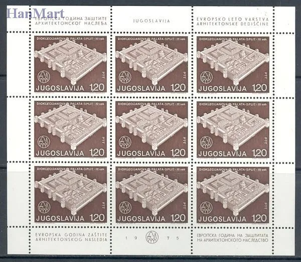 Znaczek Jugosławia 1975 Mi ark 1627-1629 Czyste **