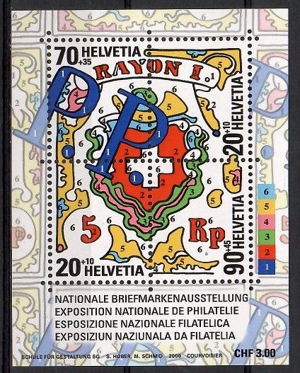 Znaczek Szwajcaria 2000 Mi bl 30 Czyste **