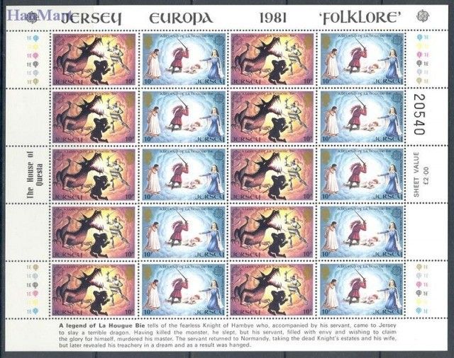 Znaczek Jersey 1981 Mi ark 253-256 Czyste **