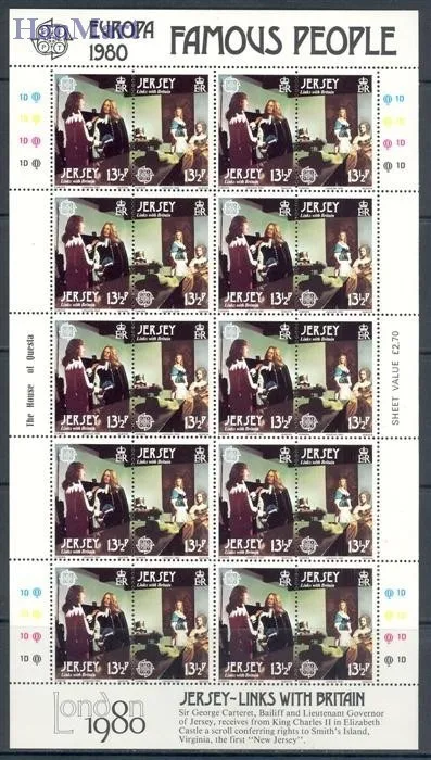 Znaczek Jersey 1980 Mi ark 219-222 Czyste **
