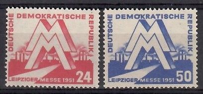 Znaczek NRD / DDR 1951 Mi 282-283 Czyste **
