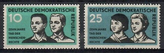 Znaczek NRD / DDR 1958 Mi 669-670 Czyste **
