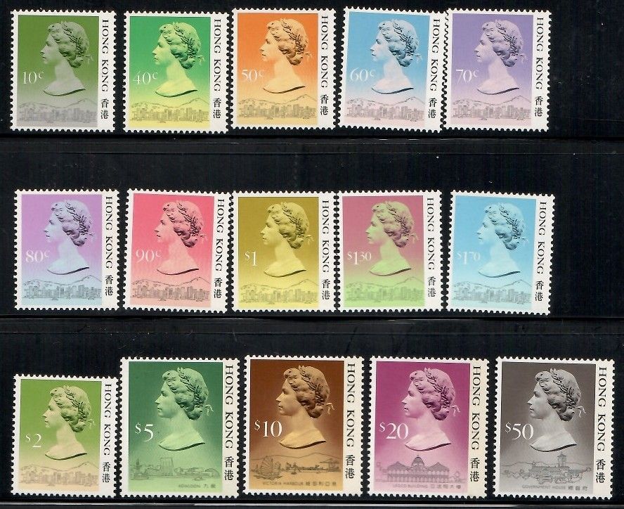 Znaczek Hong Kong 1987 Mi 507-521I Czyste **