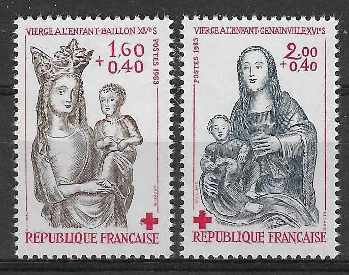 Znaczek Francja 1983 Mi 2420-2421C Czyste **