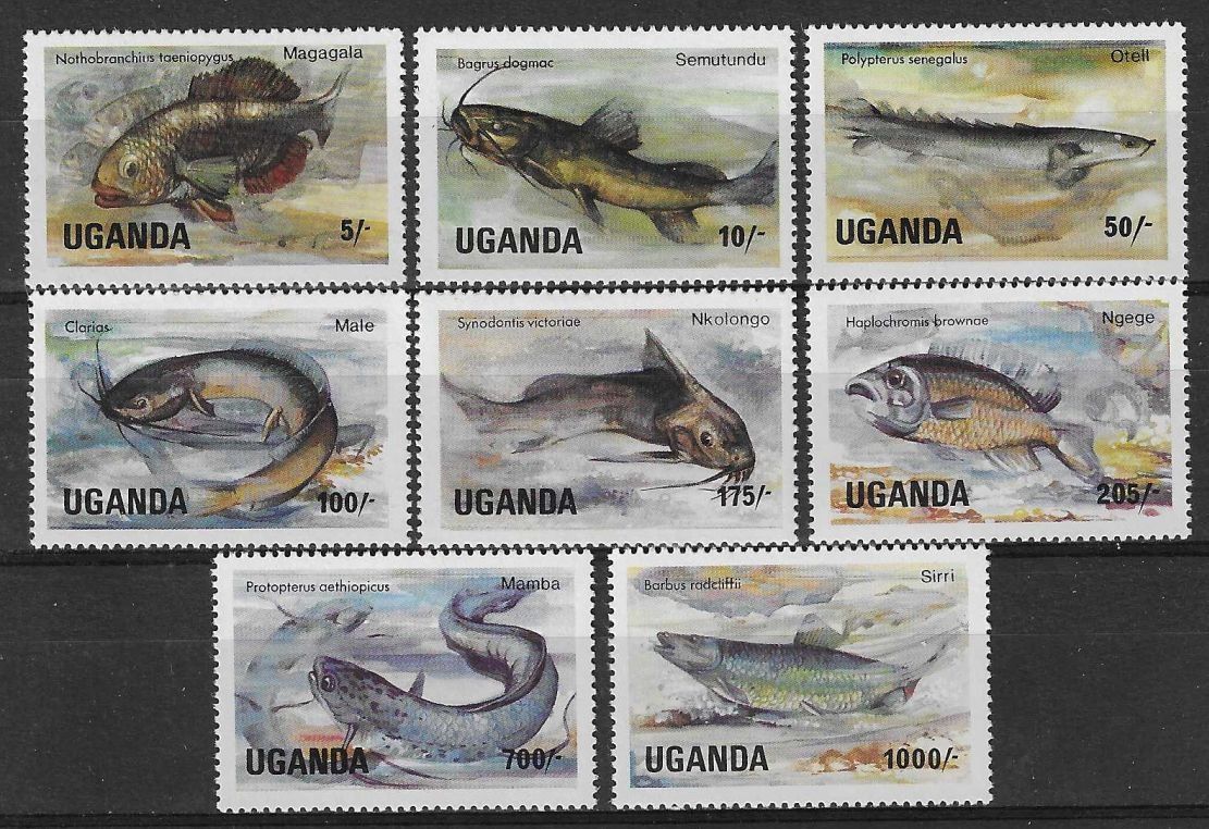 Uganda 1985 Mi 412-415+417-418+420-421 Czyste **