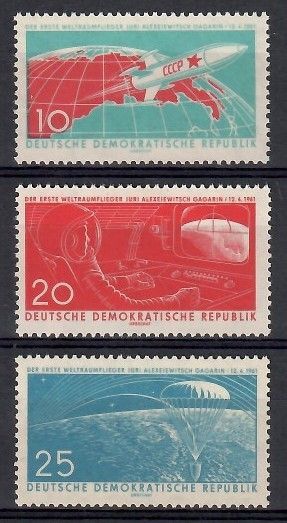 Znaczek NRD / DDR 1961 Mi 822-824 Czyste **