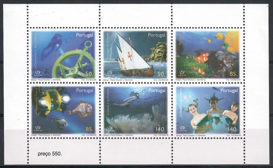 Znaczek Portugalia 1998 Mi ark 2255-2260 Czyste **
